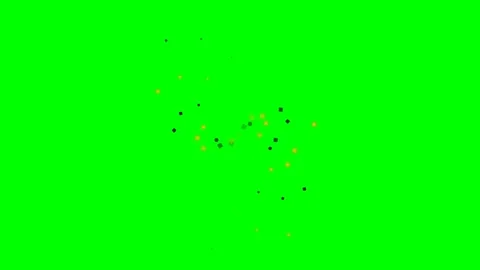 Abstract composition of glowing particles scattered on a vibrant green screen Stock-Footage 340266499