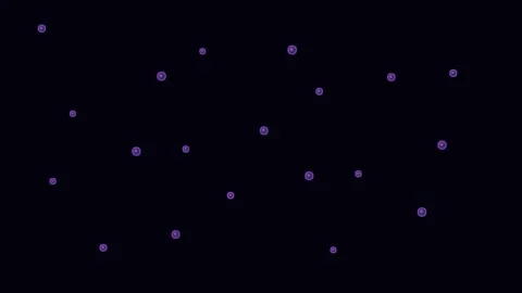 Abstract composition of glowing purple circles scattered on a black backgroun Vídeo Stock 338310158