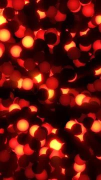 Abstract composition of glowing red spheres with dramatic lighting, represe.. Illustrazione stock