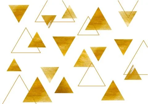 Abstract composition of golden triangles, vector illustration Stock Illustration