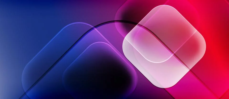 Abstract composition. Gradient colors blend, creating luminous shapes. Rounded 스톡 일러스트
