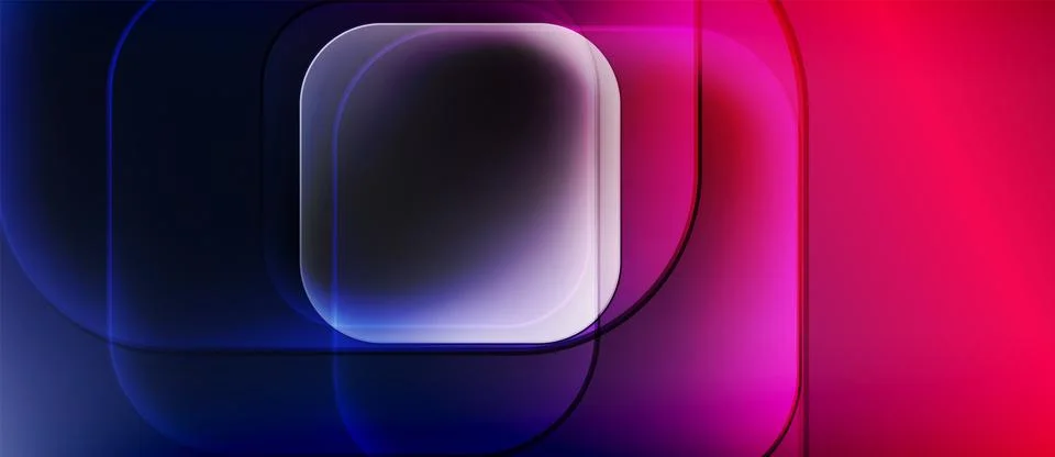 Abstract composition. Gradient colors blend, creating rounded squares. Modern Illustrazione stock