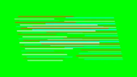 Abstract composition of horizontal cyan and brown lines on green screen Stock Footage 340902646