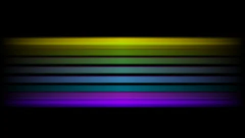 Abstract composition of horizontal glowing colored lines on black background Stock-Footage 335117245