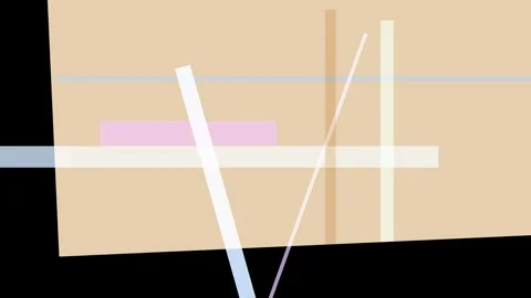 Abstract composition with intersecting lines and rectangles in pastel and e.. Stock Footage 335431013