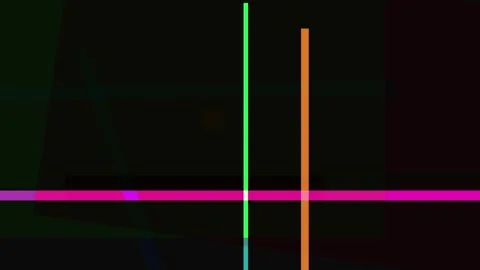 Abstract composition with intersecting neon lines on a dark background Stock Footage 335441141