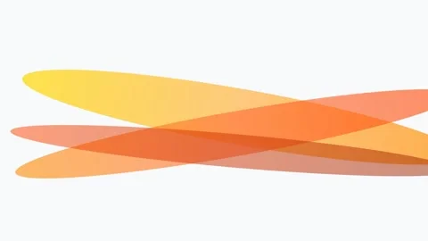 Abstract composition of intersecting yellow and orange elliptical shapes Video stock 335117515
