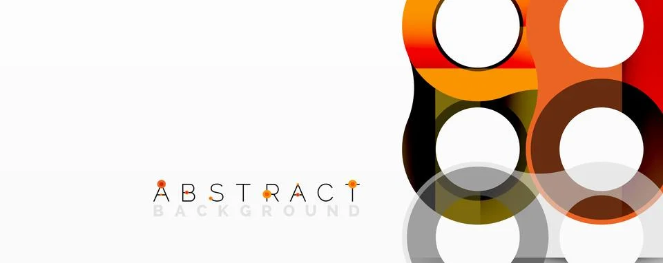 Abstract composition with intertwined circular and tubular forms creating fluid Stock Illustration