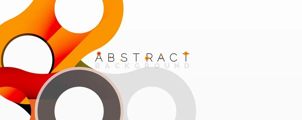 Abstract composition with intertwined circular and tubular forms creating fluid Stock Illustration
