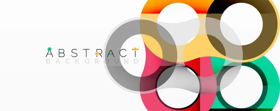 Abstract composition with intertwined circular and tubular forms creating fluid Stock Illustration