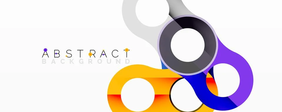Abstract composition with intertwined circular and tubular forms creating fluid Stock Illustration