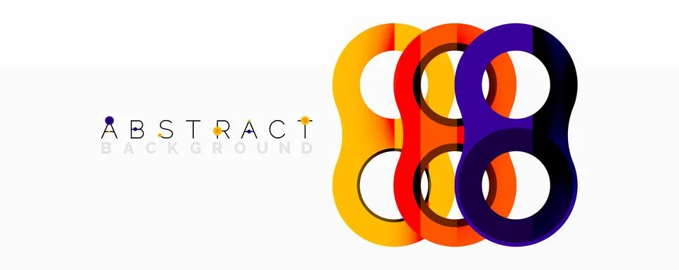 Abstract composition with intertwined circular and tubular forms creating fluid 스톡 일러스트