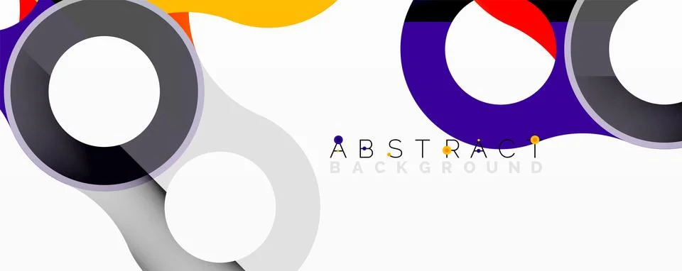 Abstract composition with intertwined circular and tubular forms creating fluid 스톡 일러스트