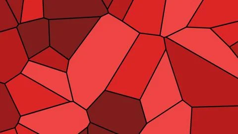 Abstract composition of irregular red mosaic tiles with black outlines in var Иллюстрация