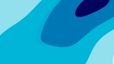 Abstract composition of layered blue shapes with varying tones on a light blu Иллюстрация