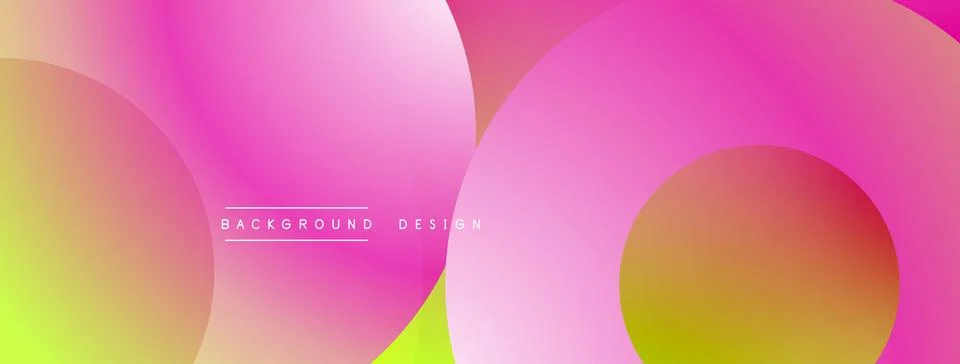 Abstract composition with layered circular elements, blending gradients and soft Stockillustratie