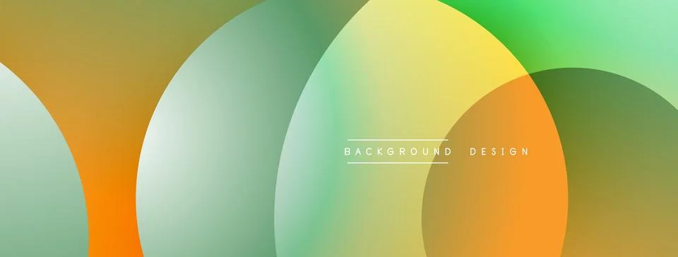 Abstract composition with layered circular elements, blending gradients and soft Stock Illustration