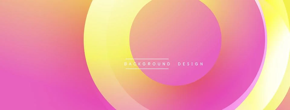 Abstract composition with layered circular elements, blending gradients and soft Illustrazione stock