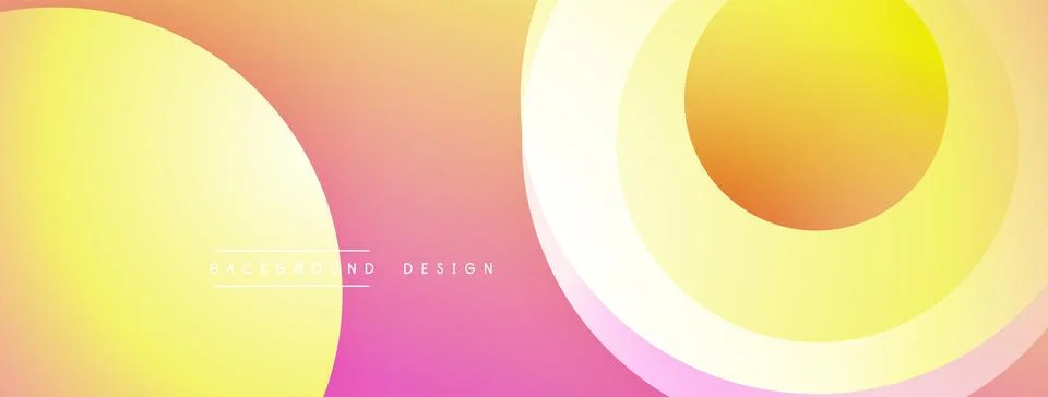 Abstract composition with layered circular elements, blending gradients and soft Stock Illustration