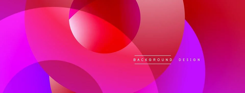 Abstract composition with layered circular elements, blending gradients and soft Stock Illustration