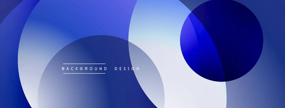 Abstract composition with layered circular elements, blending gradients and soft 库存插图