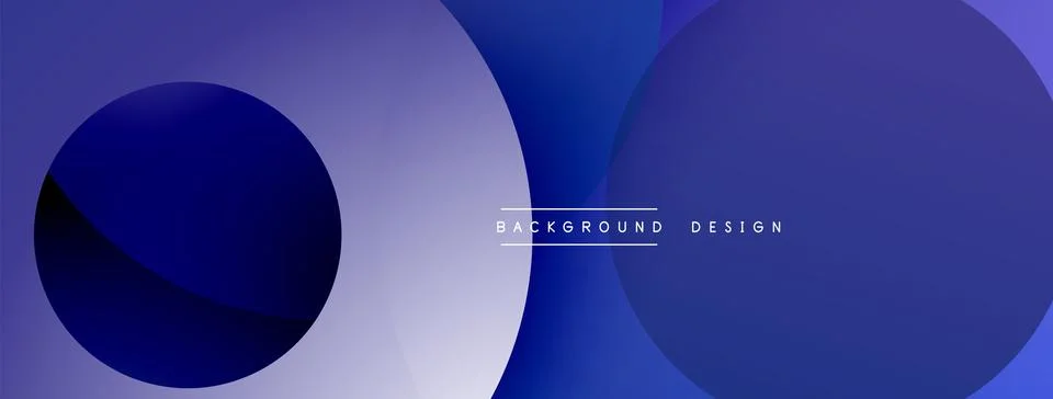 Abstract composition with layered circular elements, blending gradients and soft Stockillustratie