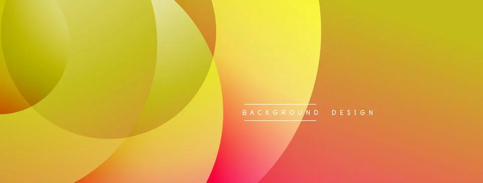 Abstract composition with layered circular elements, blending gradients and soft Stock Illustration