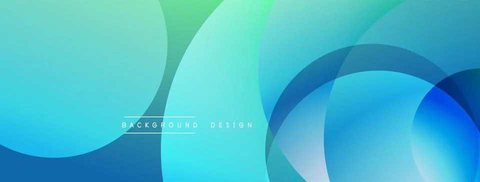 Abstract composition with layered circular elements, blending gradients and soft Stock Illustration