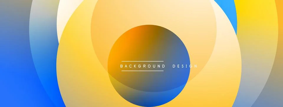 Abstract composition with layered circular elements, blending gradients and soft Stock-Illustration