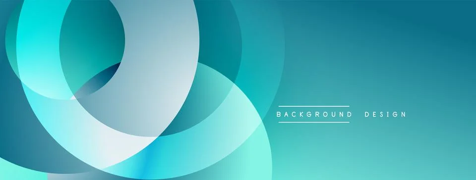 Abstract composition with layered circular elements, blending gradients and soft Stock Illustration