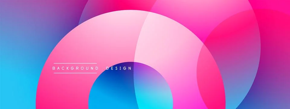 Abstract composition with layered circular elements, blending gradients and.. Stock Illustration