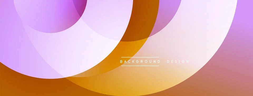 Abstract composition with layered circular elements, blending gradients and.. Illustrazione stock