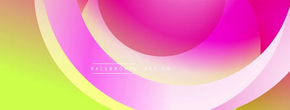 Abstract composition with layered circular elements, blending gradients and soft Stock Illustration