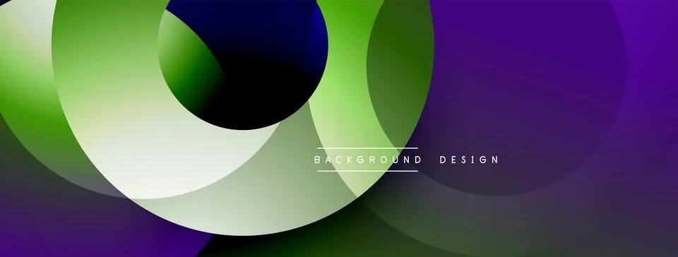 Abstract composition with layered circular elements, blending gradients and soft 库存插图