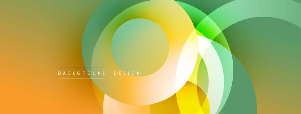 Abstract composition with layered circular elements, blending gradients and soft 스톡 일러스트