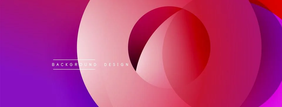Abstract composition with layered circular elements, blending gradients and soft Stock Illustration