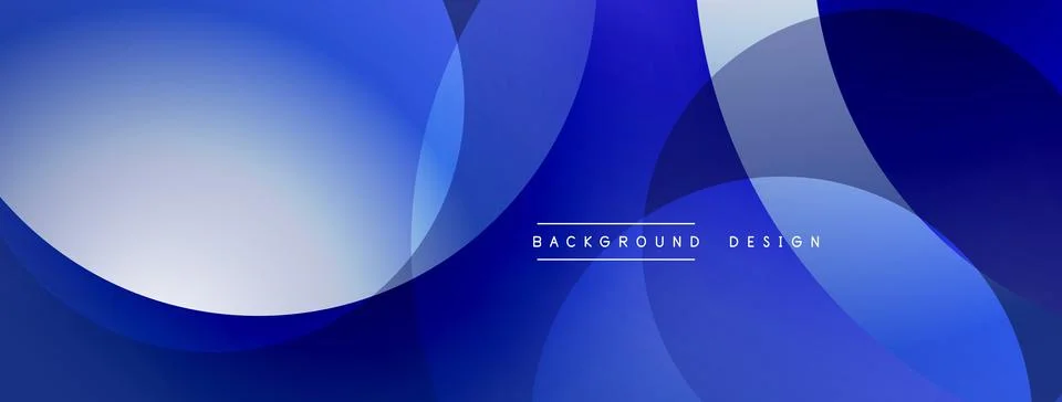 Abstract composition with layered circular elements, blending gradients and soft Stockillustratie