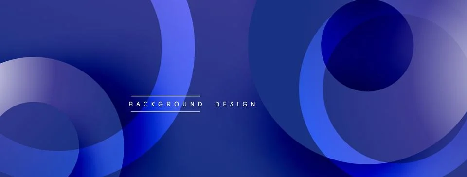 Abstract composition with layered circular elements, blending gradients and soft Stock Illustration