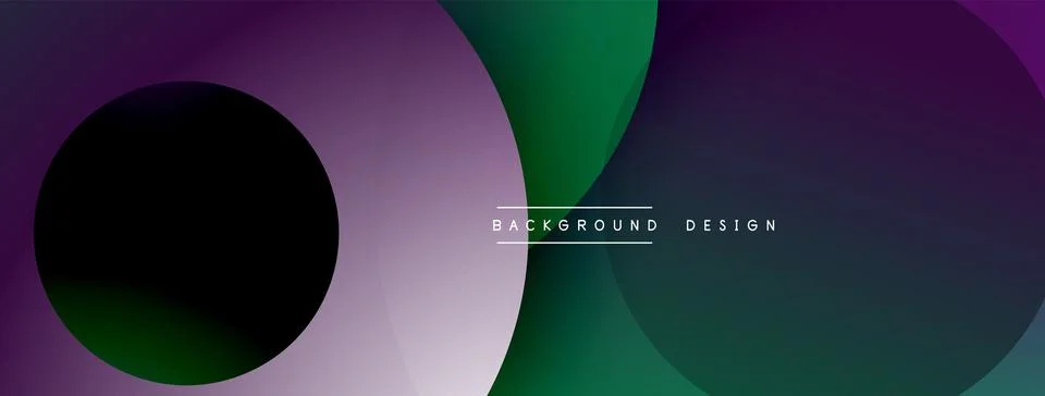 Abstract composition with layered circular elements, blending gradients and soft Stockillustratie