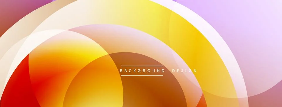 Abstract composition with layered circular elements, blending gradients and soft Stock Illustration