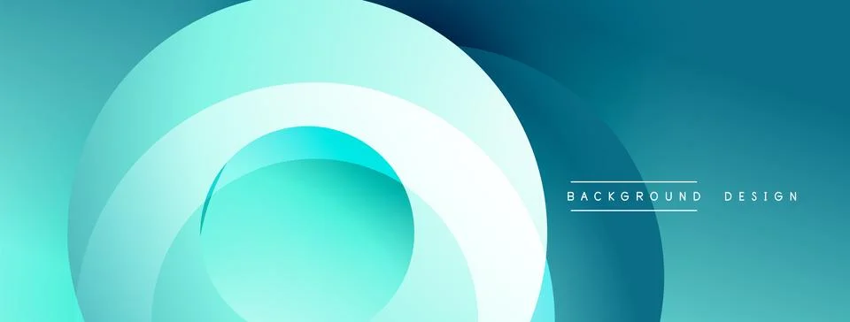 Abstract composition with layered circular elements, blending gradients and soft Stock Illustration