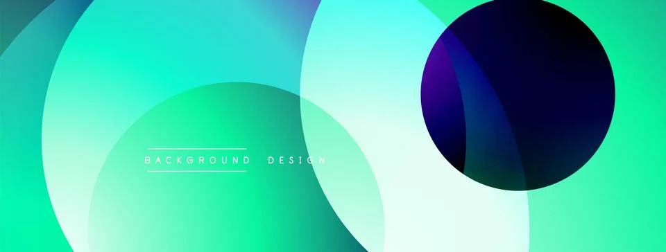 Abstract composition with layered circular elements, blending gradients and soft 스톡 일러스트