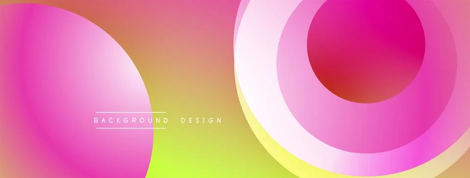 Abstract composition with layered circular elements, blending gradients and soft 库存插图
