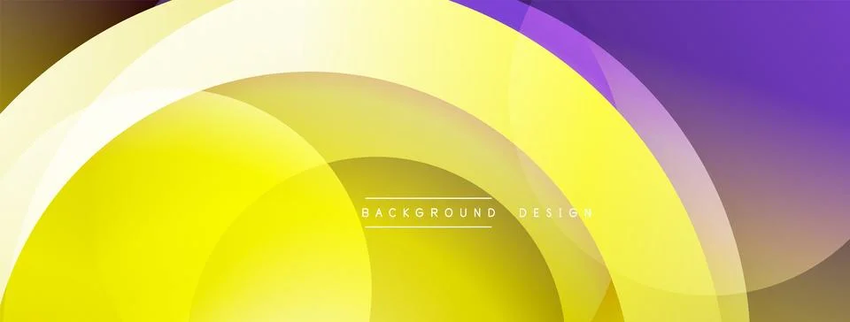 Abstract composition with layered circular elements, blending gradients and soft Stockillustratie