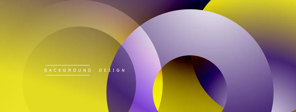 Abstract composition with layered circular elements, blending gradients and soft Stock Illustration