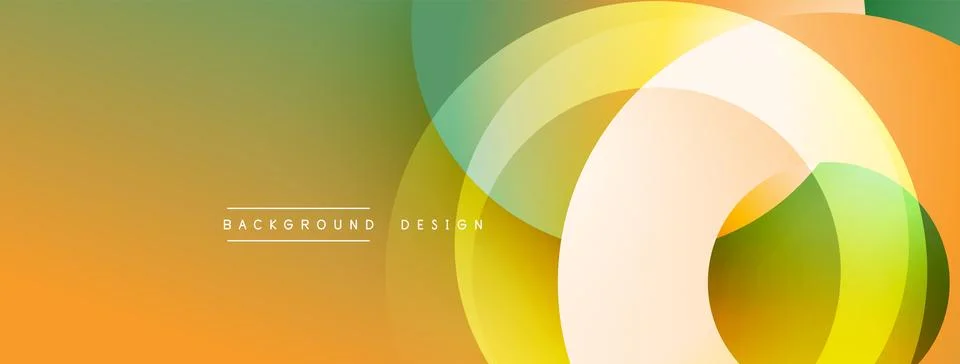 Abstract composition with layered circular elements, blending gradients and soft Stockillustratie