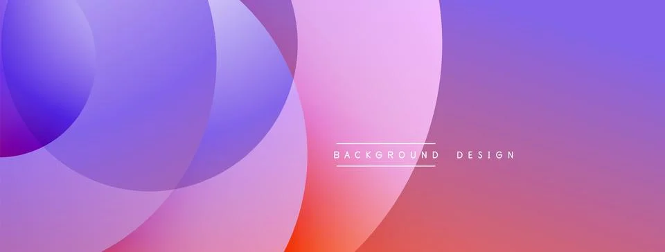 Abstract composition with layered circular elements, blending gradients and soft Stockillustratie