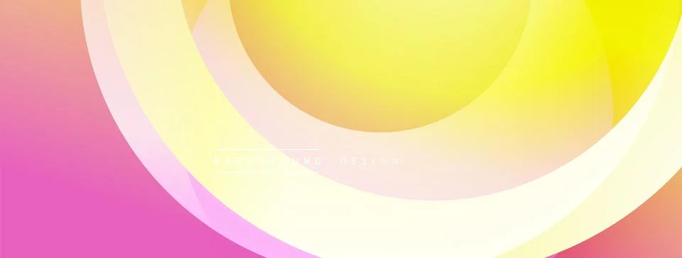 Abstract composition with layered circular elements, blending gradients and soft Illustrazione stock