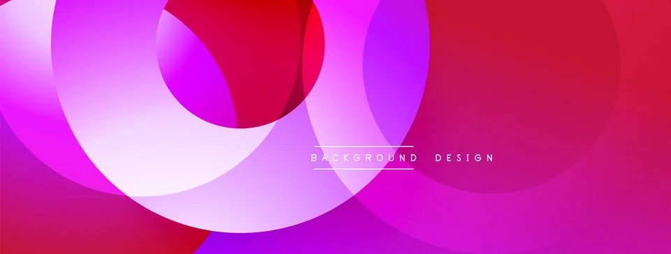 Abstract composition with layered circular elements, blending gradients and soft Stock Illustration