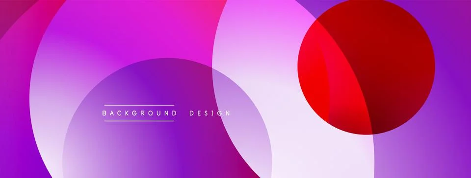 Abstract composition with layered circular elements, blending gradients and soft Stock Illustration